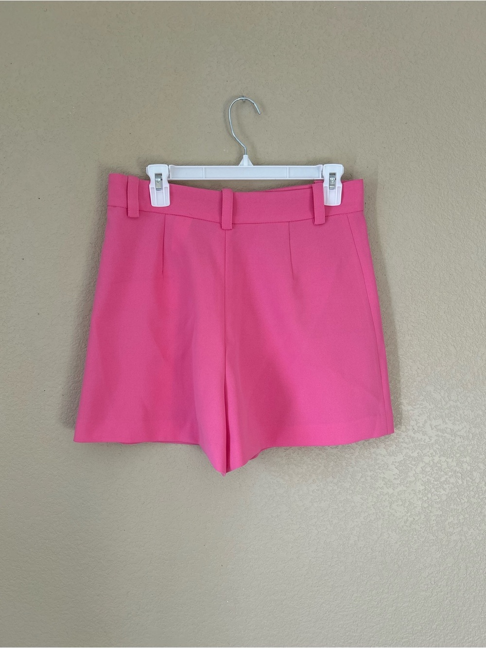 Zara Bright Pink High-Waist Tailored Shorts Size M Summer Preppy Barbie - Picture 6 of 10